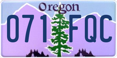 OR license plate 071FQC