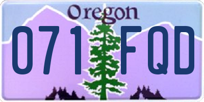 OR license plate 071FQD