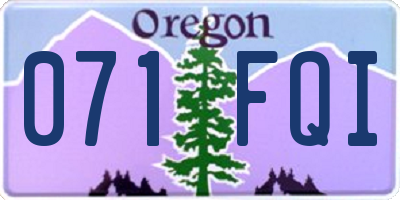 OR license plate 071FQI