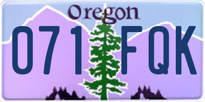 OR license plate 071FQK