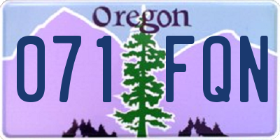 OR license plate 071FQN