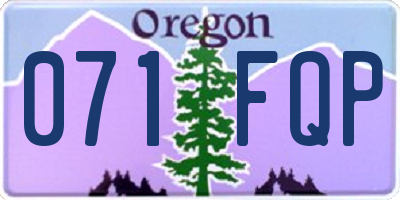 OR license plate 071FQP