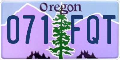 OR license plate 071FQT