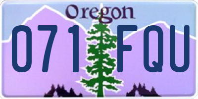 OR license plate 071FQU