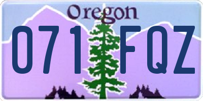 OR license plate 071FQZ