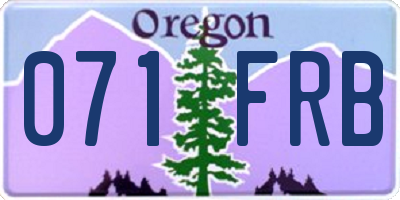 OR license plate 071FRB