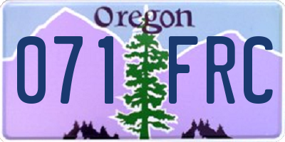 OR license plate 071FRC