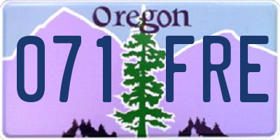 OR license plate 071FRE