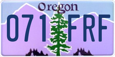 OR license plate 071FRF