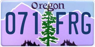 OR license plate 071FRG