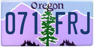 OR license plate 071FRJ