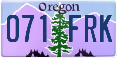 OR license plate 071FRK