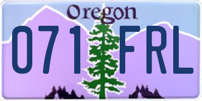OR license plate 071FRL