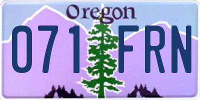 OR license plate 071FRN