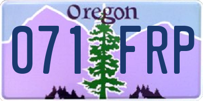 OR license plate 071FRP