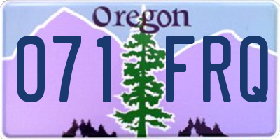 OR license plate 071FRQ