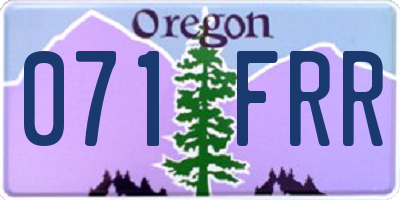 OR license plate 071FRR