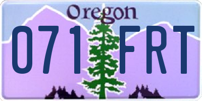 OR license plate 071FRT