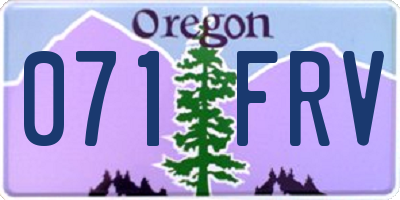 OR license plate 071FRV