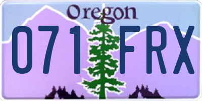 OR license plate 071FRX