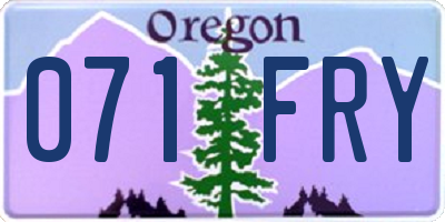 OR license plate 071FRY