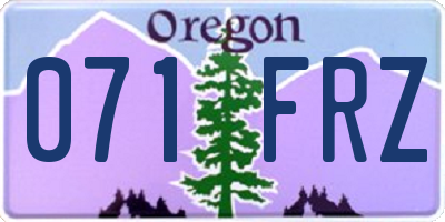 OR license plate 071FRZ