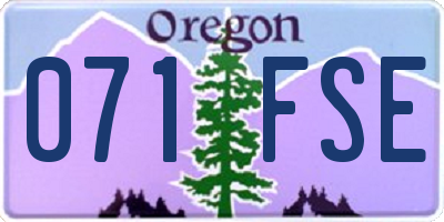 OR license plate 071FSE