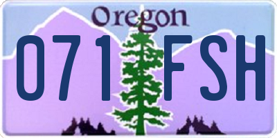 OR license plate 071FSH