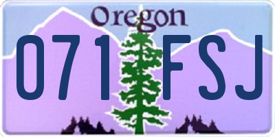 OR license plate 071FSJ