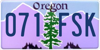 OR license plate 071FSK