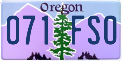 OR license plate 071FSO