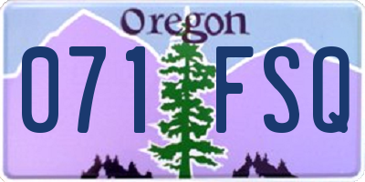 OR license plate 071FSQ
