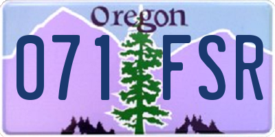 OR license plate 071FSR