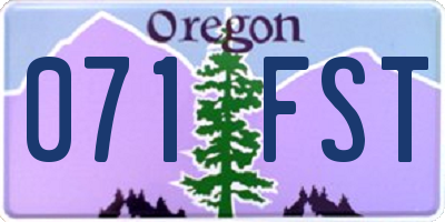 OR license plate 071FST