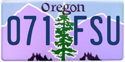 OR license plate 071FSU