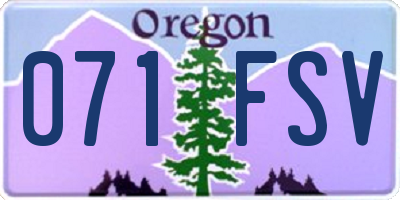 OR license plate 071FSV