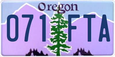 OR license plate 071FTA