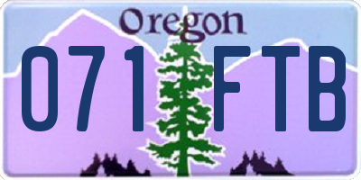 OR license plate 071FTB