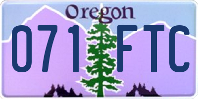 OR license plate 071FTC