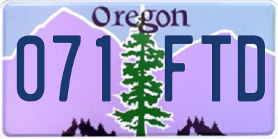 OR license plate 071FTD
