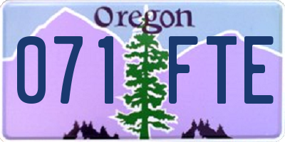 OR license plate 071FTE