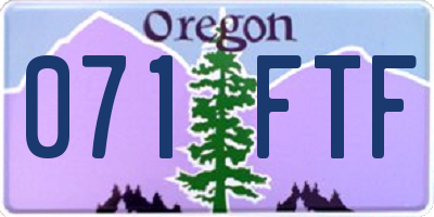 OR license plate 071FTF