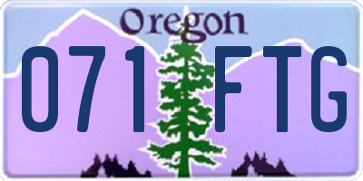 OR license plate 071FTG