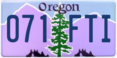 OR license plate 071FTI