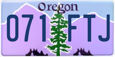 OR license plate 071FTJ