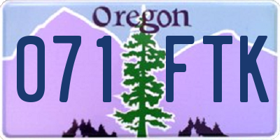OR license plate 071FTK