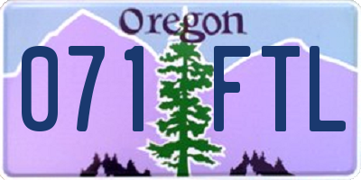 OR license plate 071FTL