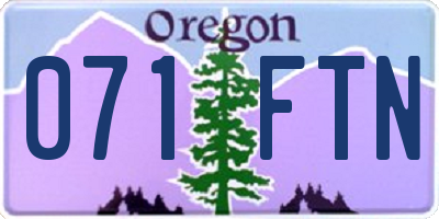 OR license plate 071FTN
