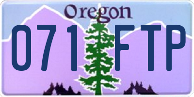 OR license plate 071FTP
