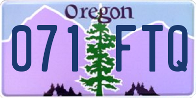OR license plate 071FTQ